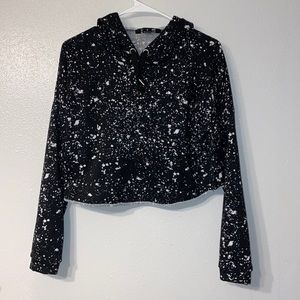 Paint splatter crop jacket